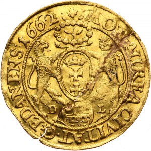 Jan II Kazimierz, dukat 1662, Gdańsk