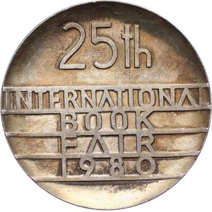 PRL, medal z 1980 roku, 25-te Międzynarodowe Targi Książki w Warszawie, SREBRO