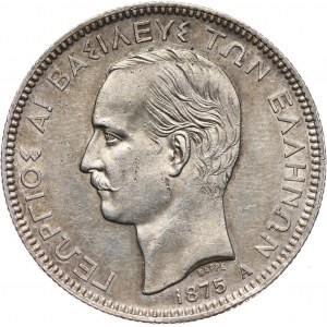 Grecja, Jerzy I, 5 drachm 1875 A, Paryż