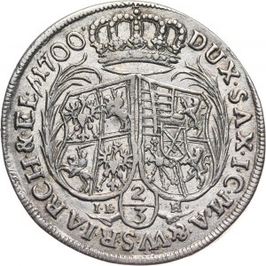 August II Mocny, 2/3 talara (gulden) 1700 ILH, Drezno