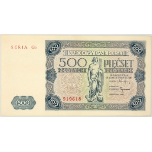 PRL, 500 złotych 15.07.1947, seria G3