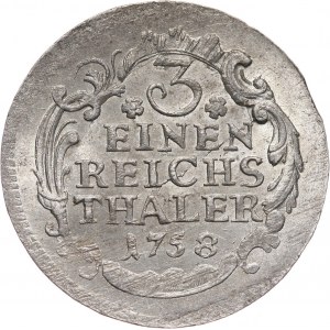 Niemcy, Brandenburgia-Prusy, Fryderyk II, 1/3 talara 1758, Drezno