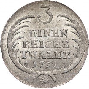 Germany, Brandenburg-Prussia, Friedrich II, 1/3 Taler 1758, Dresden