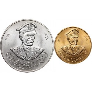 Libya, set of two medallions from 1979, Libyan Revolution Tenth Anniversary