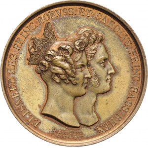 Niemcy, Hesja-Darmstadt, Karl Wilhelm Ludwig, medal z 1836 roku, ślub z księżniczką Elżbietą