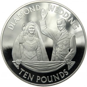 Jersey, Elizabeth II, 10 Punds 2007, Diamond Wedding Anniversary