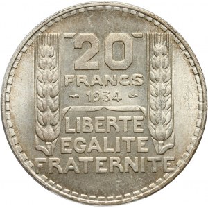 Francja, III Republika, 20 franków 1934, Paryż