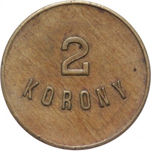 Monety zastępcze, Lwów, Towarzystwo Spożywcze Urzędników i Służby C.K. Kolei Państwowej, 2 korony