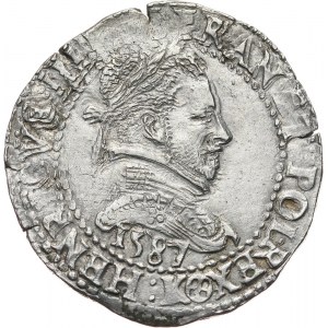 Henryk Walezy, 1/2 franka 1587 K, Bordeaux