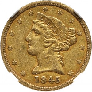 USA, 5 Dollars 1845, Philadelphia