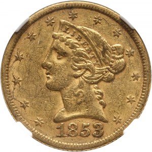 USA, 5 Dollars 1853, Philadelphia