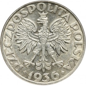 II RP, 5 złotych 1936, Warszawa, żaglowiec