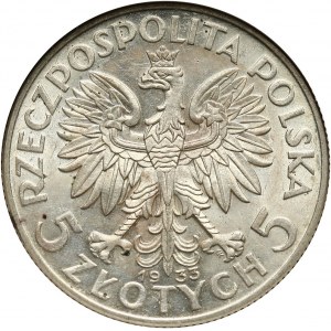 II RP, 5 złotych 1933, Warszawa, głowa kobiety