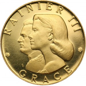 Monako, Rainier III, medal w złocie z 1966 roku, 100-lecie Monte Carlo