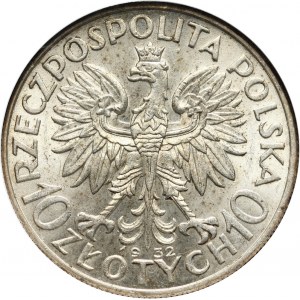 II RP, 10 złotych 1932, Londyn, głowa kobiety