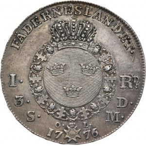 Szwecja, Gustaw III, riksdaler 1776, Sztokholm