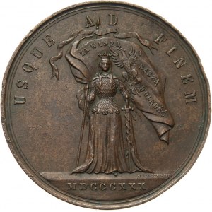 XIX wiek, medal z 1880 roku, 50-ta rocznica Powstania Listopadowego
