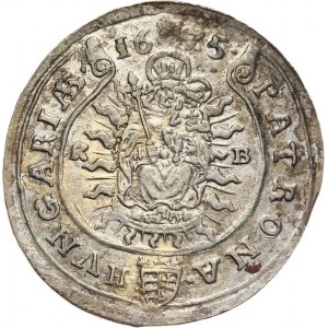Węgry, Leopold I, 15 krajcarów 1675 KB, Kremnica