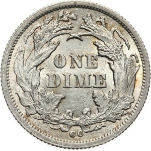 Stany Zjednoczone Ameryki, 10 centów (Dime) 1877 CC, Carson City, Liberty Seated