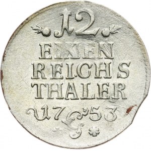 Niemcy, Brandenburgia-Prusy, Fryderyk II Wielki, 1/12 talara 1753 G, Szczecin