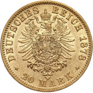 Germany, Prussia, Wilhelm I, 20 Mark 1872 C, Frankfurt