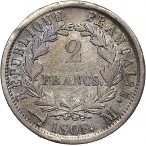 Francja, Napoleon I, 2 franki 1808 M, Tuluza