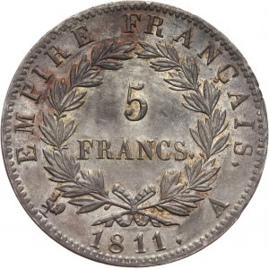 Francja, Napoleon I, 5 franków 1811 A, Paryż