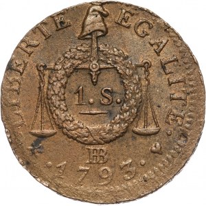 Francja, Republika, sol 1793 BB, Strasburg