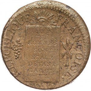 France, Republic, Sol 1793 BB, Strasbourg