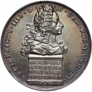 Dania, Fryderyk IV (1699-1730), medal w srebrze z 1717 roku, 200-lecie Reformacji