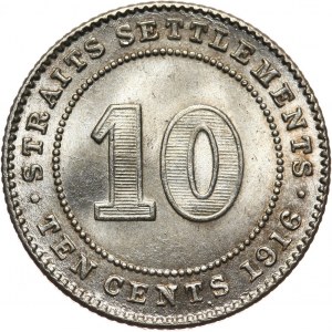 Straits Settlements, George V, 10 Cents 1916