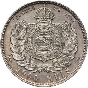 Brazil, Pedro II, 1000 Reis 1887
