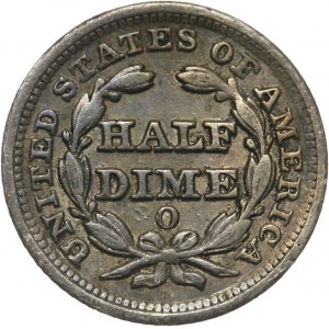 Stany Zjednoczone Ameryki, 5 centów (Half Dime) 1849 O, Nowy Orlean, Liberty Seated