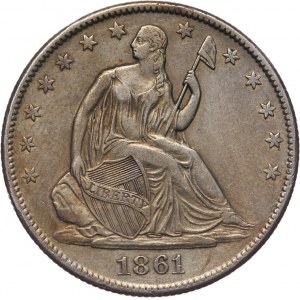 Stany Zjednoczone Ameryki, 50 centów (Half Dollar) 1861 O, Nowy Orlean, Liberty Seated