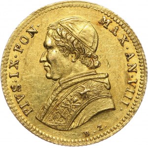 Watykan, Pius IX, scudo 1854-VIII R, Rzym
