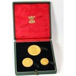 Kenya, set of 3 gold coins from 1966, proof, President Jomo Kenyatta