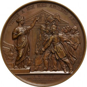 XIX wiek, medal z 1838 roku, przyjęcie polskich uchodźców we Francji