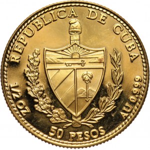 Kuba, 50 pesos 1990, 500 lecie Odkrycia Ameryki, Kolumb
