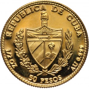 Kuba, 50 pesos 1990, 500 lecie Odkrycia Ameryki, Ferdynand V