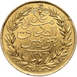 Tunisia, Muhammad al-Sadiq Bey, 100 Piastres AH1276 (1859)