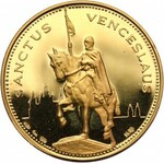 Czechosłowacja, zestaw 4 medali w złocie i srebrze, A. Dubček i L. Svoboda
