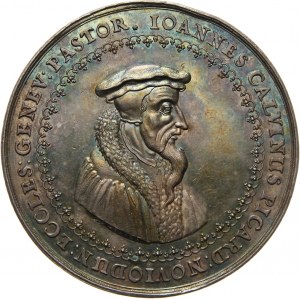 Switzerland, Geneva, medal from 1641, John Calvin, by Sebastian Dadler