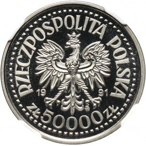 III RP, 50000 złotych 1991, Jan Paweł II, PRÓBA, nikiel