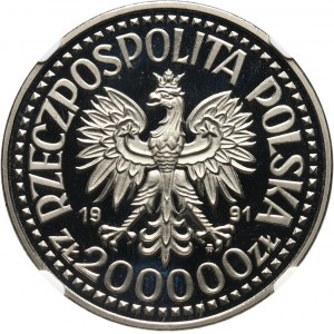 III RP, 200000 złotych 1991, Jan Paweł II, PRÓBA, nikiel