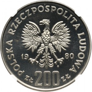 PRL, 200 złotych 1980, Kazimierz I Odnowiciel, PRÓBA, nikiel