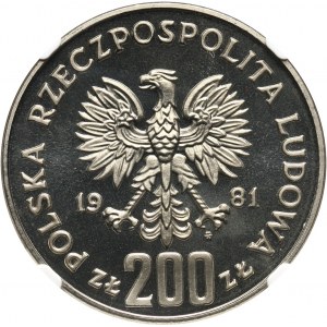 PRL, 200 złotych 1981, Bolesław II Śmiały, PRÓBA, nikiel
