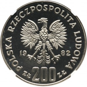 PRL, 200 złotych 1982, MŚ w Hiszpanii, PRÓBA, nikiel