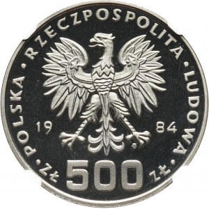 PRL, 500 złotych 1984, Łabędzie, PRÓBA, nikiel