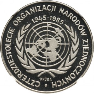 PRL, 500 złotych 1985, 40-lecie ONZ, PRÓBA, nikiel