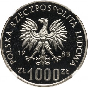 PRL, 1000 złotych 1988, Jadwiga, PRÓBA, nikiel